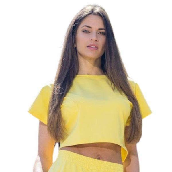 Indi-Go Bubble Gum top s krátkym rukávom, canary