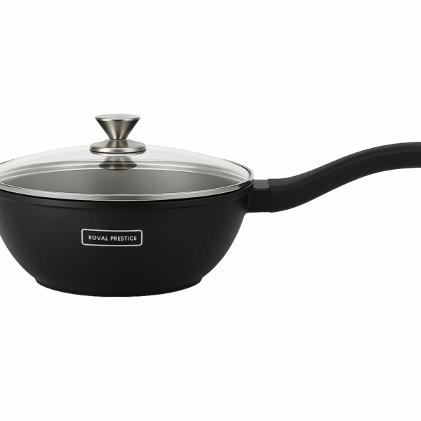 Royalty Line® BW30M Wok panvica na indukciu – priemer 30 cm – objem 4,4 litra – so skleneným vekom