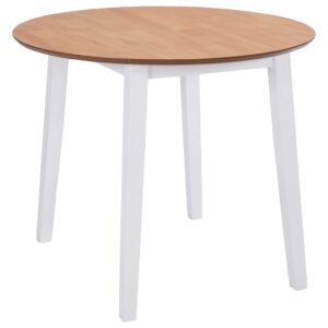 vidaXL Jedálenský stôl so sklápacou doskou, okrúhly, MDF, biely-1