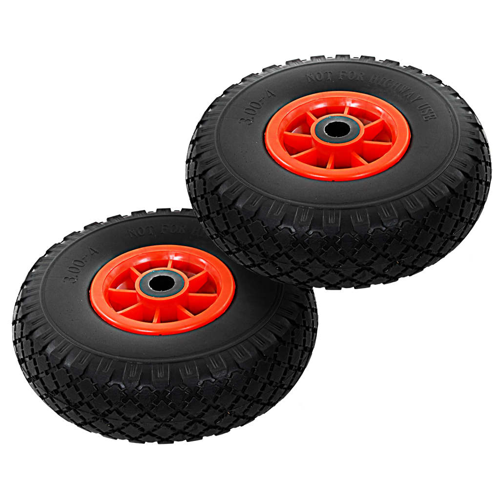 vidaXL Kolesá nakladacieho vozíka 2 ks PU 3.00-4 (260x85)-1