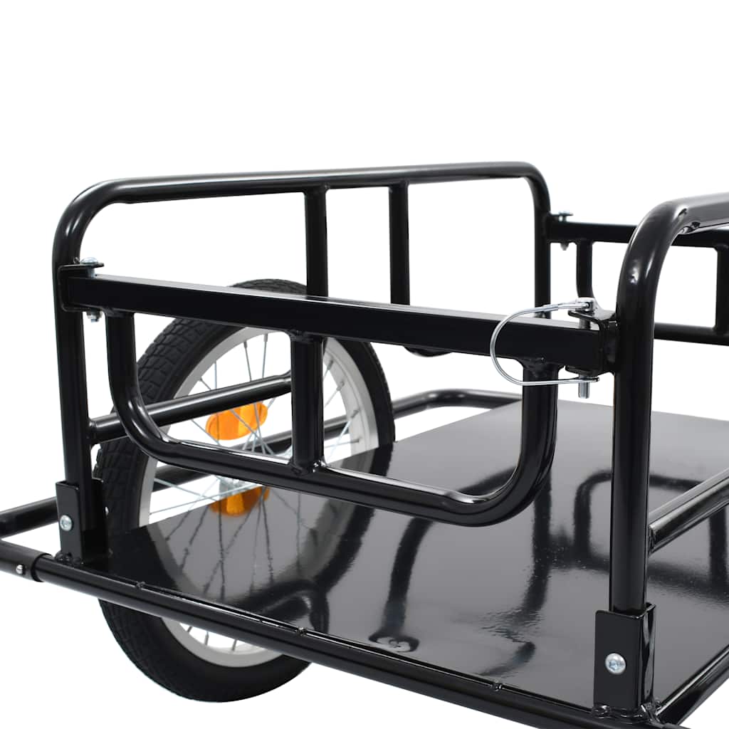 vidaXL Príves na bicykel 130x73x48,5 cm, oceľ, čierny-9