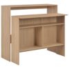 vidaXL Barový stôl s 2 vrchnými doskami dubová farba 130x40x120 cm-1