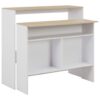 vidaXL Barový stôl s 2 stolovými doskami, bielo dubový 130x40x120 cm-1