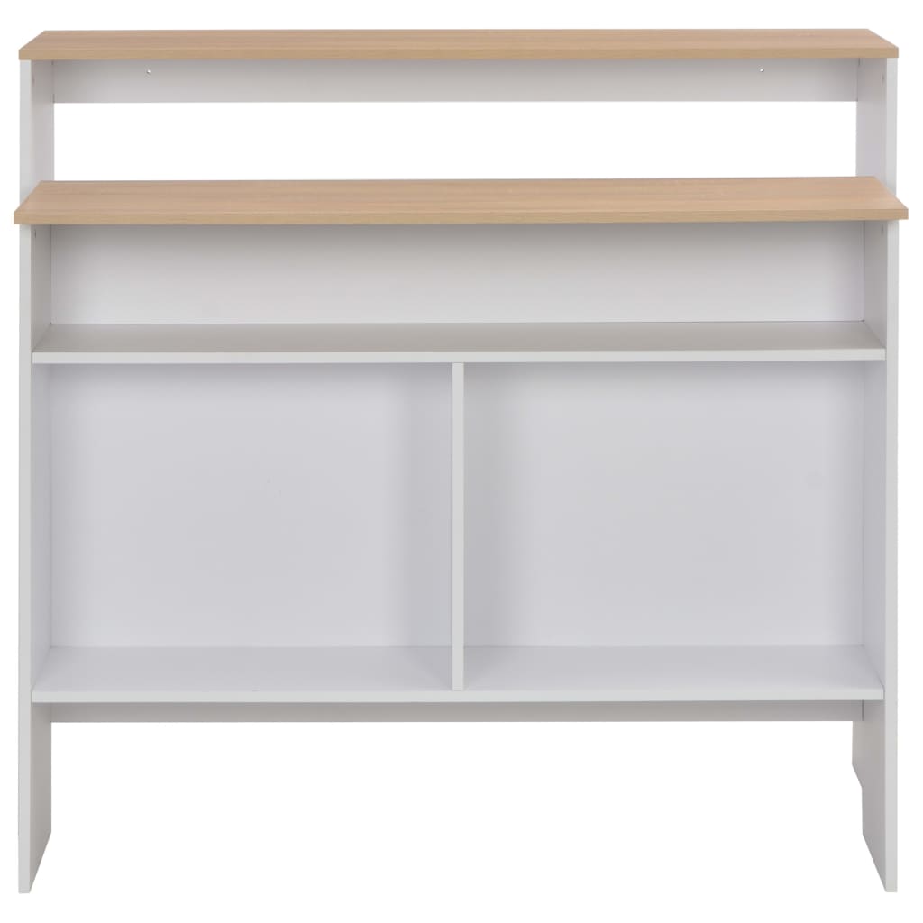 vidaXL Barový stôl s 2 stolovými doskami, bielo dubový 130x40x120 cm-5