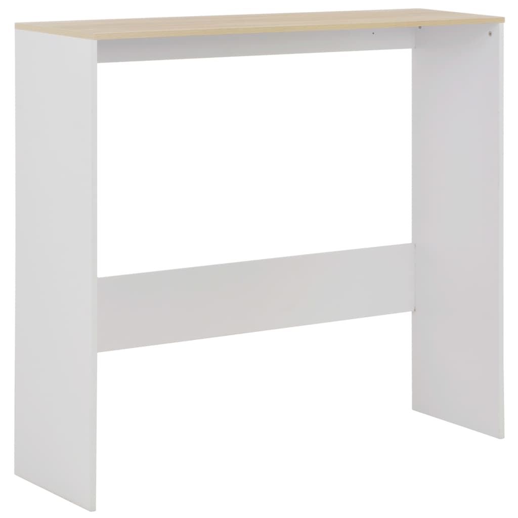 vidaXL Barový stôl s 2 stolovými doskami, bielo dubový 130x40x120 cm-7