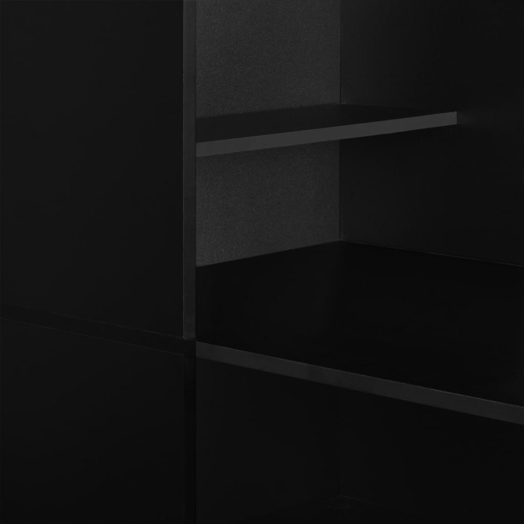vidaXL Barový stôl so skrinkou, čierny 115x59x200 cm-5