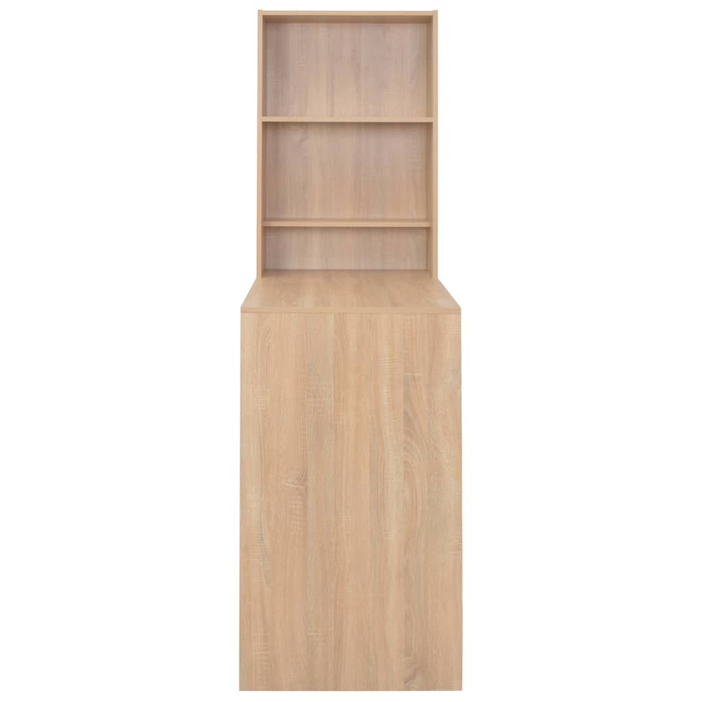 vidaXL Barový stôl so skrinkou, dubová farba 115x59x200 cm-3