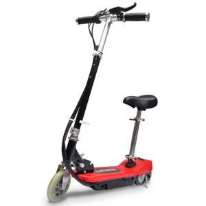 vidaXL Elektrická kolobežka so sedadlom 120 W, červená-1