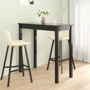 vidaXL Barový stôl, MDF, čierny 115x55x107 cm-1