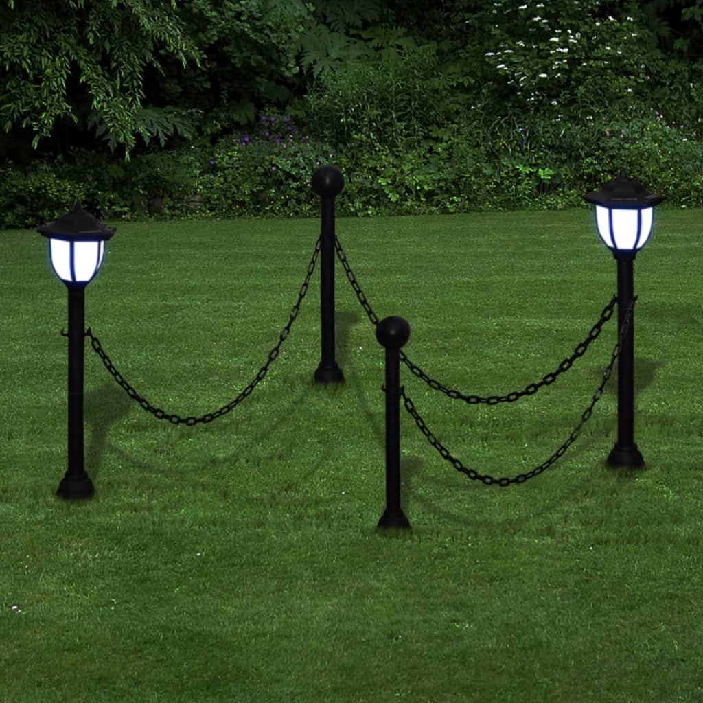 Reťazový plot s 2 solárne LED lampy-1