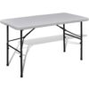 vidaXL Skladací záhradný stôl 122 cm, HDPE, biely-1