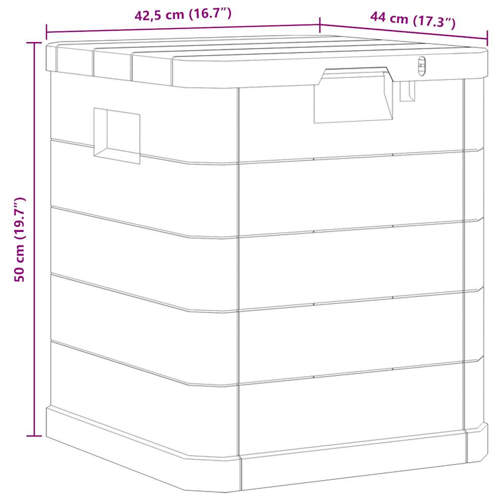 vidaXL Záhradný úložný box antracitový 90 l-11