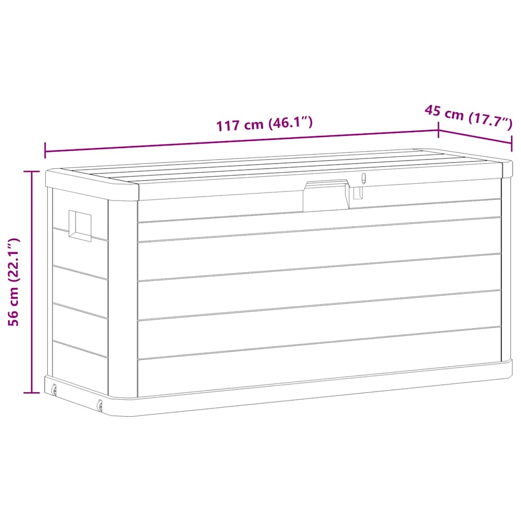 vidaXL Záhradný úložný box 280 l, svetlosivý-14