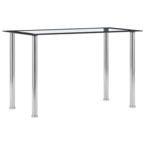 vidaXL Jedálenský stôl, čierny a priehľadný 120x60x75 cm, tvrdené sklo-1