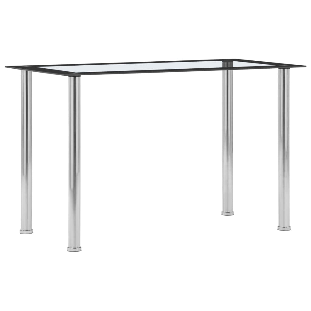 vidaXL Jedálenský stôl, čierny a priehľadný 120x60x75 cm, tvrdené sklo-1