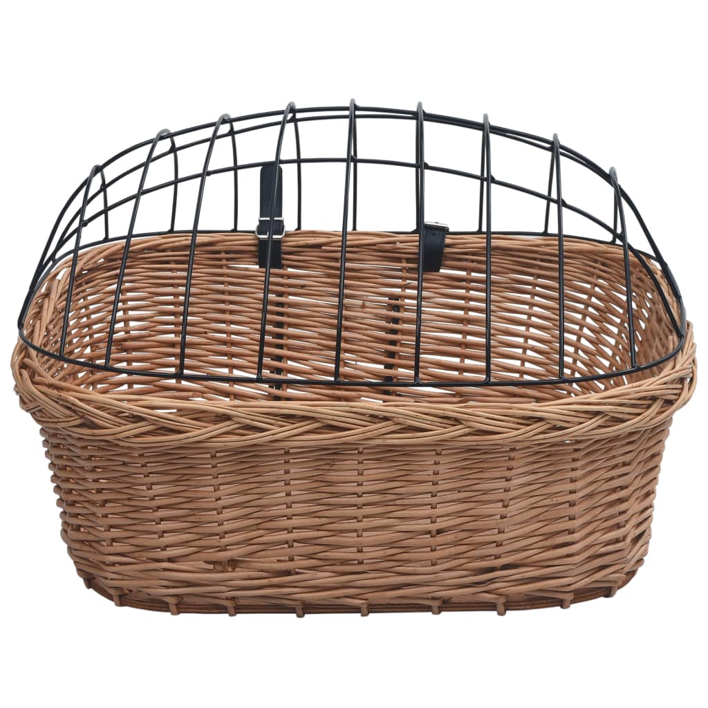 vidaXL Predný kôš na bicykel s poťahom 50x45x35 cm prírodná vŕba-5