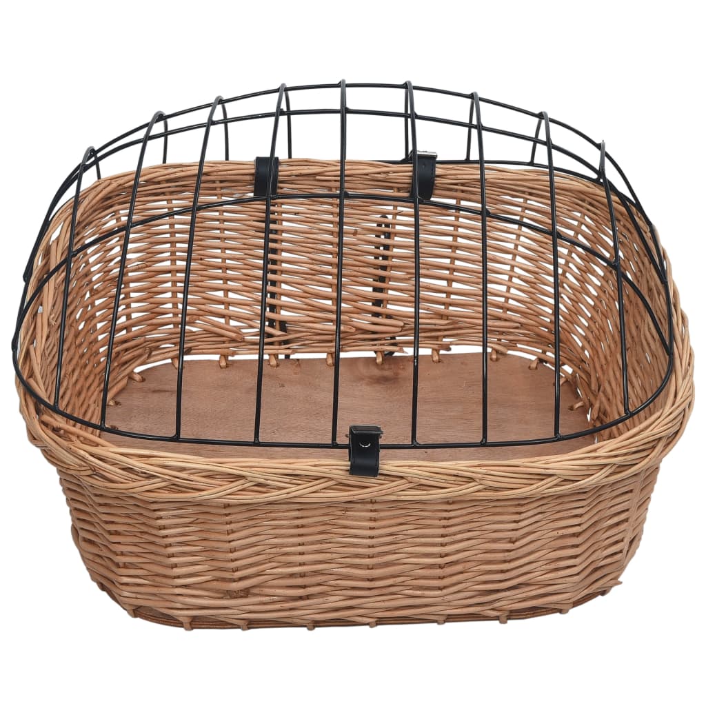 vidaXL Predný kôš na bicykel s poťahom 50x45x35 cm prírodná vŕba-7