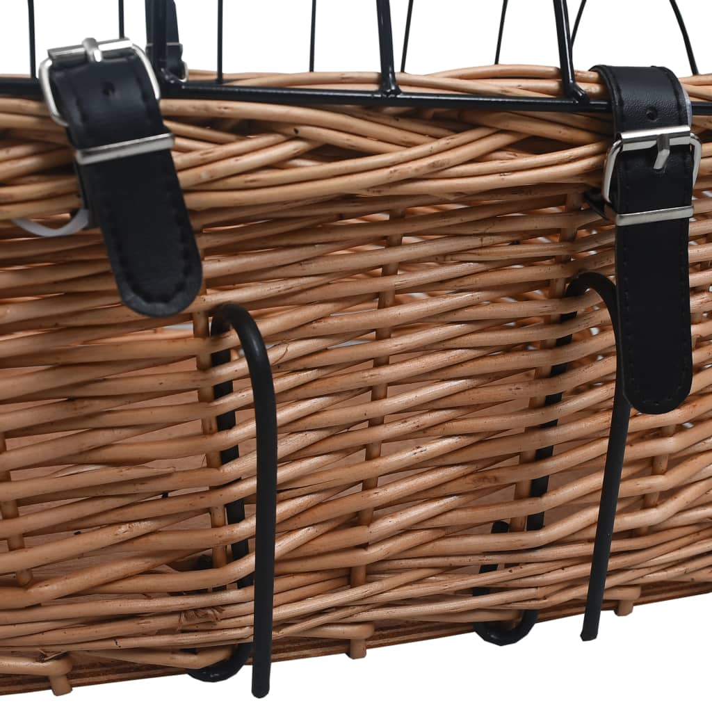 vidaXL Predný kôš na bicykel s poťahom 50x45x35 cm prírodná vŕba-9