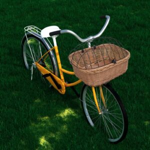 vidaXL Predný kôš na bicykel s poťahom 50x45x35 cm prírodná vŕba-1