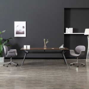 vidaXL Otočná jedálenská stolička, sivá, látka-1