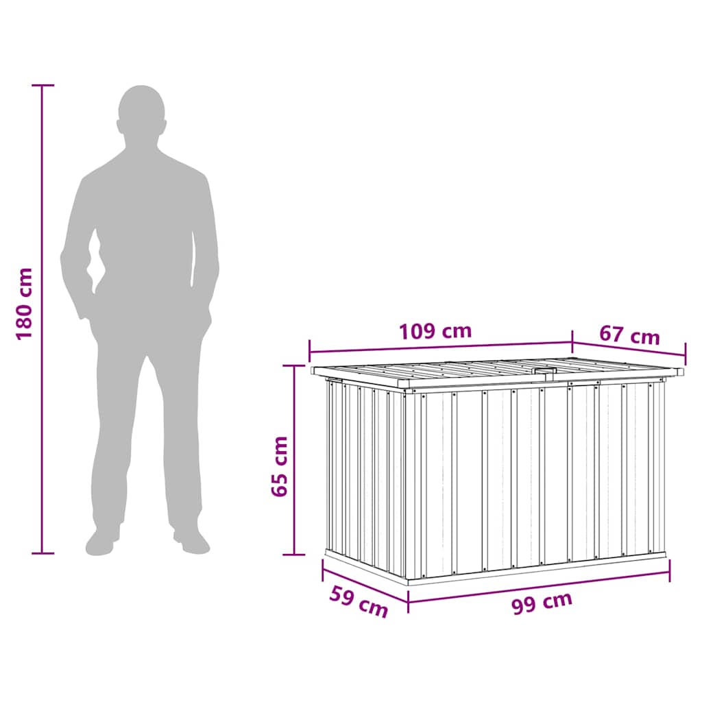 vidaXL Záhradný úložný box zelený 109x67x65 cm-7