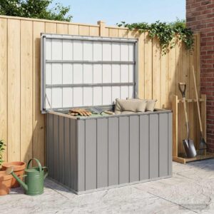 vidaXL Záhradný úložný box, sivý 109x67x65 cm-1