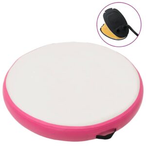 vidaXL Nafukovací gymnastický matrac s pumpou 100x100x10 cm PVC ružový-1
