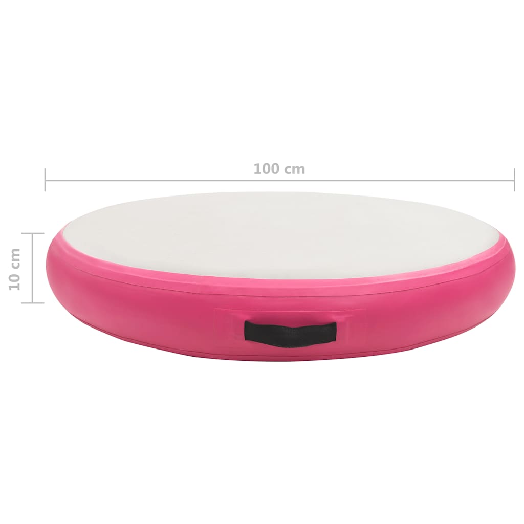 vidaXL Nafukovací gymnastický matrac s pumpou 100x100x10 cm PVC ružový-11