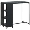 vidaXL Barový stolík s úložným regálom čierny 120x60x110 cm polyratan-1