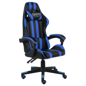 vidaXL Herná stolička čierna a modrá umelá koža-1