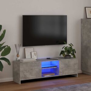 vidaXL TV skrinka s LED svetlami betónová sivá 120x30x36 cm-1