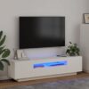 vidaXL TV skrinka s LED svetlami biela 160x35x40 cm-1