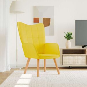 vidaXL Relaxačné kreslo, horčicovo žlté, látka-1