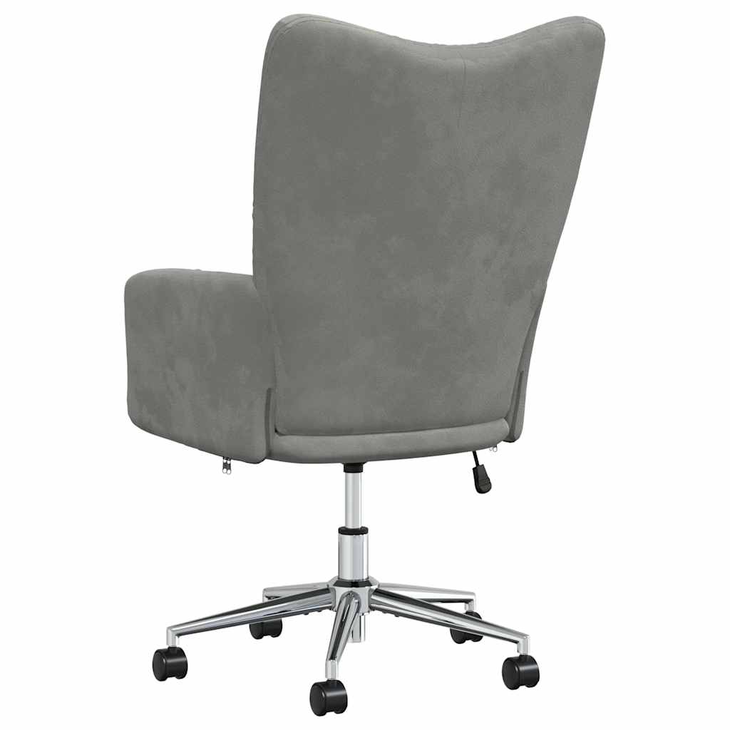 vidaXL Relaxačné kreslo bledosivé zamat-5