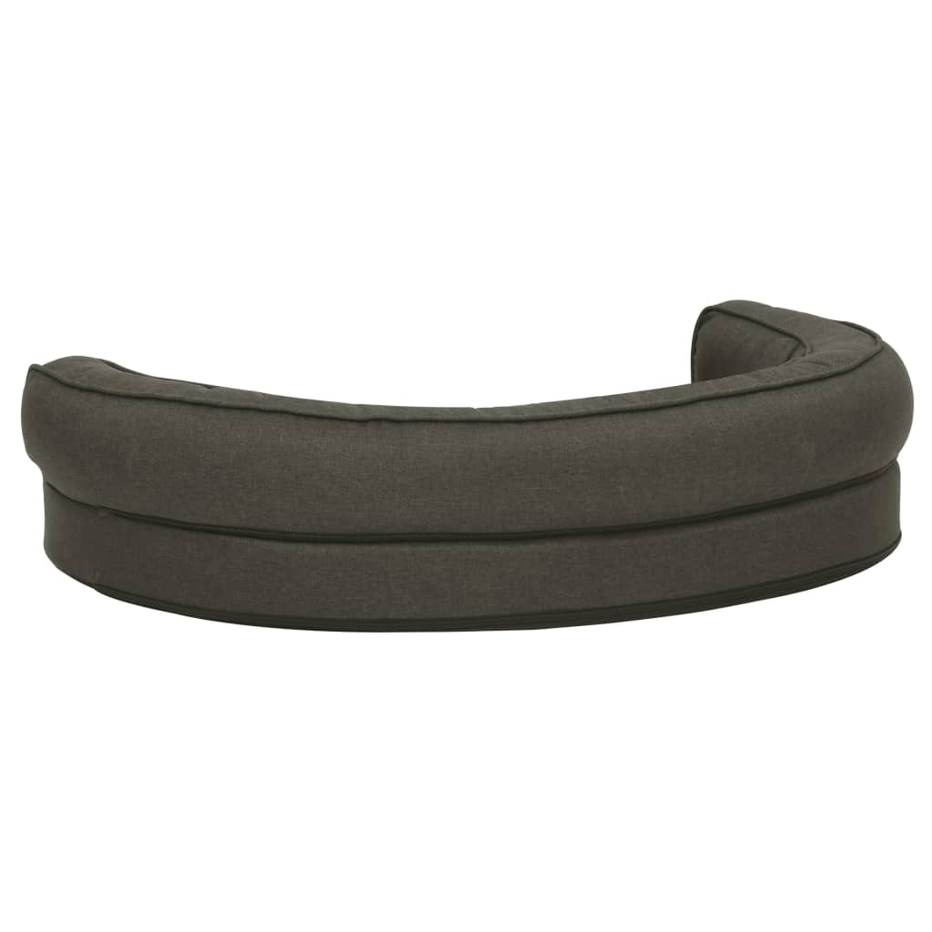 vidaXL Ergonomický matrac pre psa 75x53 cm ľanový vzhľad tmavošedý-5