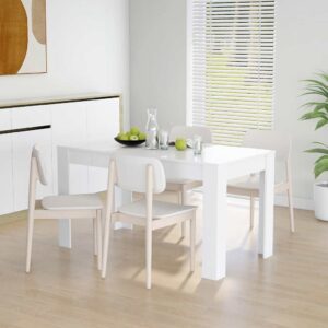 vidaXL Jedálenský stolík biely 140x74,5x76 cm kompozitné drevo-1