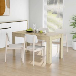 vidaXL Jedálenský stôl dub sonoma 140x74,5x76 cm drevotrieska-1
