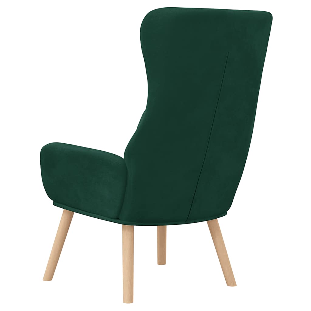 vidaXL Relaxačné kreslo tmavozelené zamatové-5