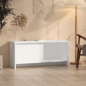 vidaXL TV skrinka biela 90x35x40 cm drevotrieska-1