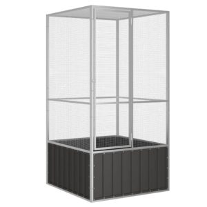 vidaXL Klietka pre vtáky antracitová 111x107x211,5 cm pozinkovaná oceľ-1