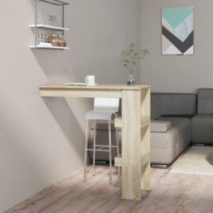 vidaXL Nástenný barový stôl sonoma 102x45x103,5 cm spracované drevo-1