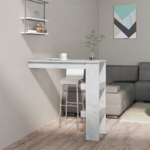 vidaXL Nástenný barový stôl betónový 102x45x103,5cm spracované drevo-1