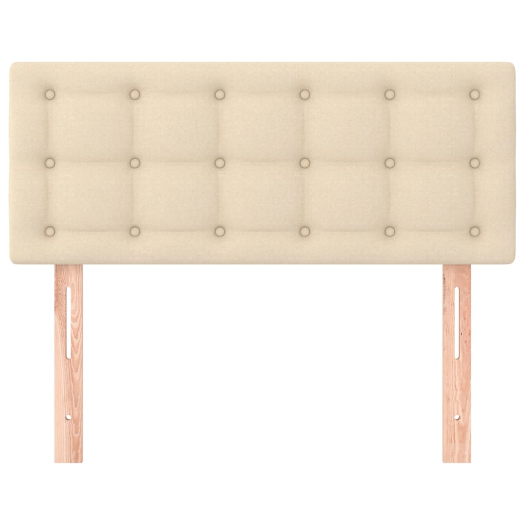 vidaXL Čelo postele krémové 80x5x78/88 cm látka-3