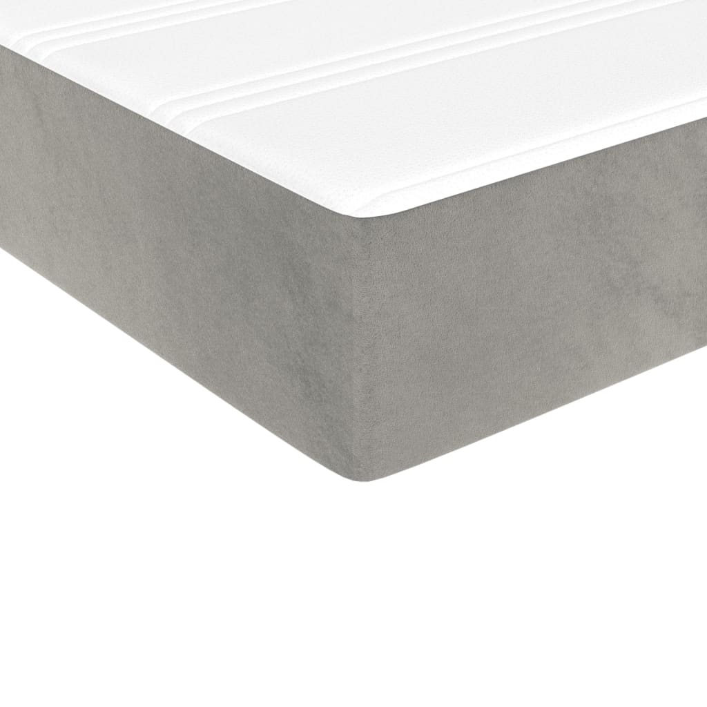 vidaXL Matrac s taštičkovými pružinami stredná tvrdosť bledosivý 80x200x20 cm zamat-5