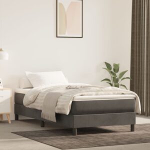 vidaXL Matrac s taštičkovými pružinami stredná tvrdosť tmavosivý 80x200x20 cm zamat-1