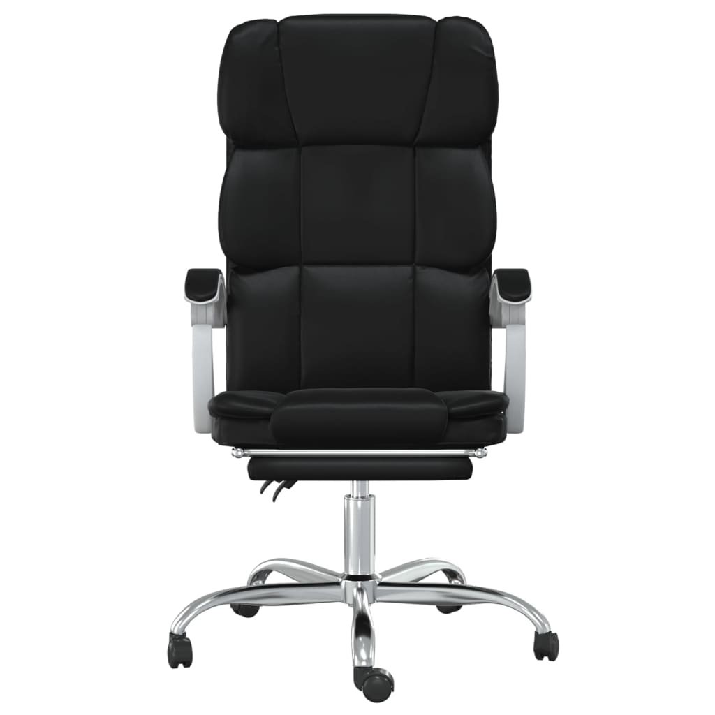 vidaXL Sklápacie kancelárske kreslo čierne umelá koža-3