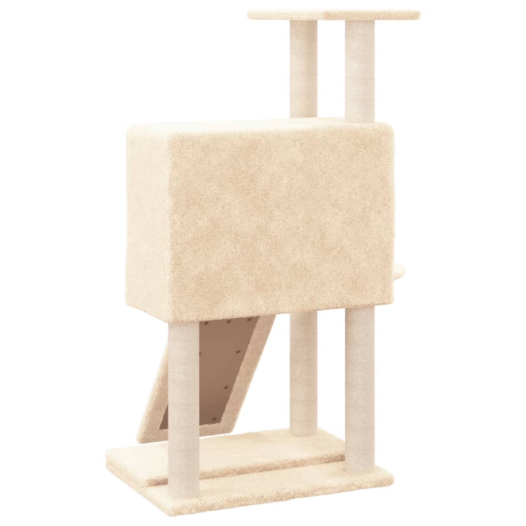 vidaXL Škrabadlo pre mačky so sisalovými stĺpikmi krémové 96 cm-5