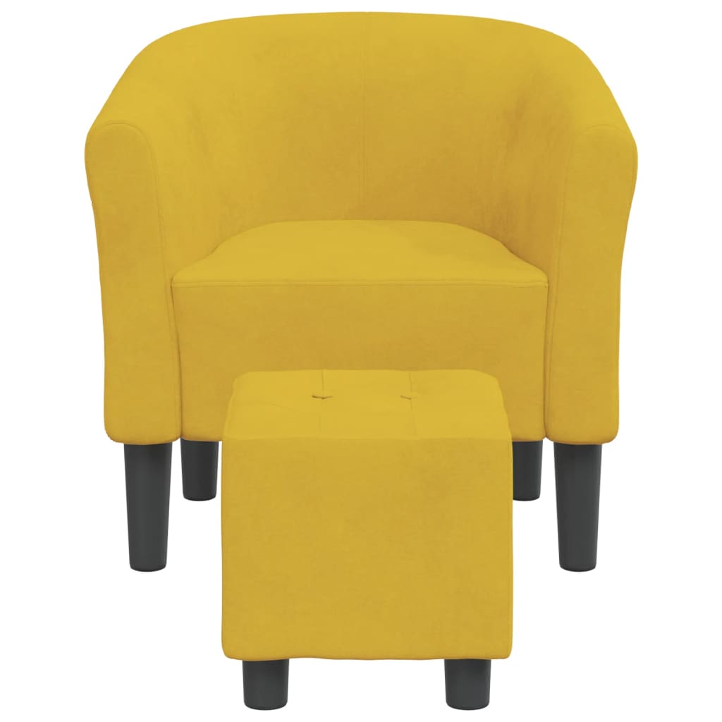 vidaXL Relaxačné kreslo s podnožkou žlté zamat-3