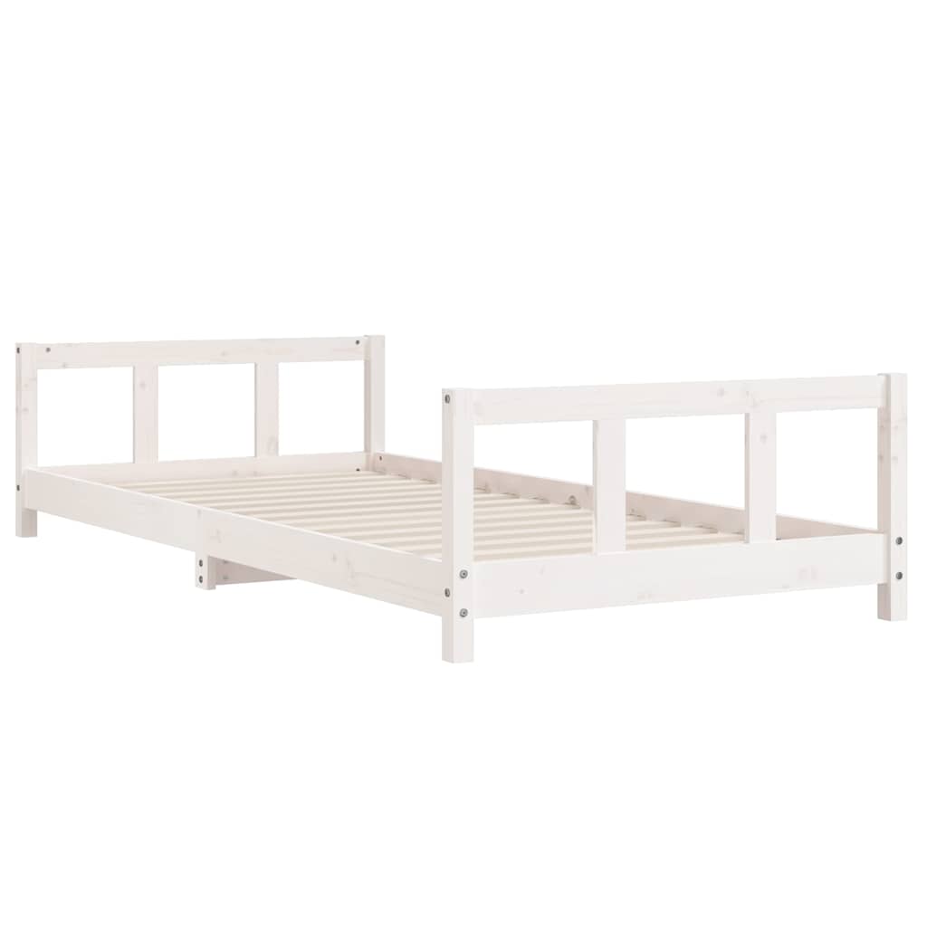 vidaXL Rám detskej postele biely 90x200 cm masívna borovica-3