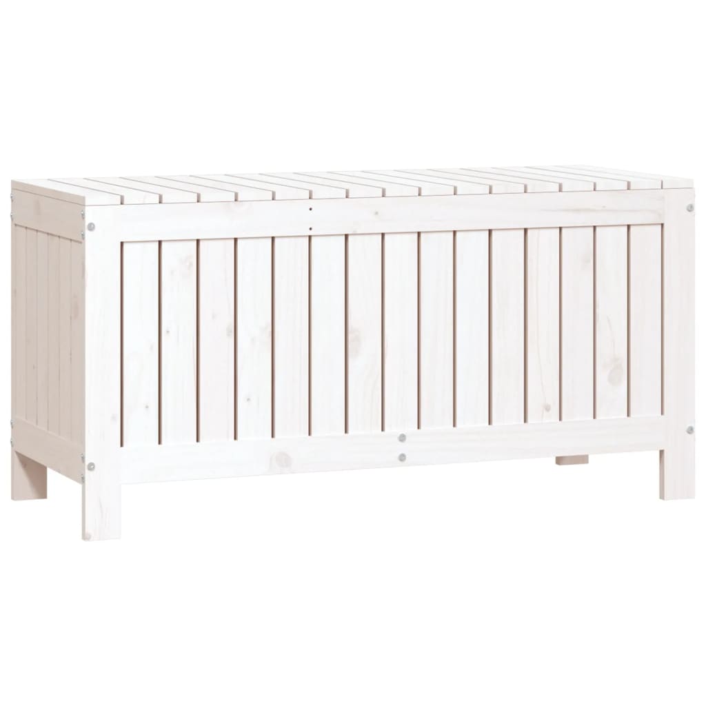 vidaXL Záhradný úložný box biely 108x42,5x54 cm masívna borovica-5